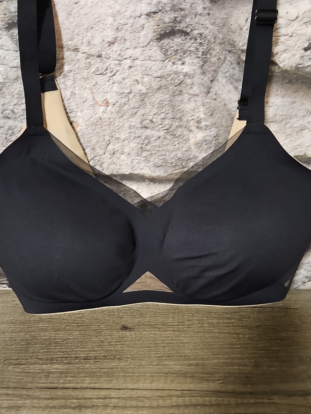 Honeylove Black Seamless Tulle-Trim Everyday Bra